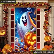 Halloween Door Cover Pumpkins Ghost Decorations for Home Decor