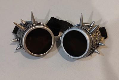 KBW Global Silver Colored Plastic Steampunk Goggles Halloween Costume Accessory