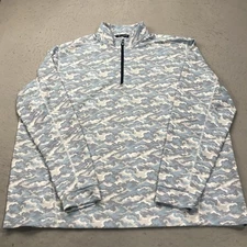 Cutter and Buck Golf Jacket Mens 3XL XXXL Blue Digital Camo 1/4 Zip Performance