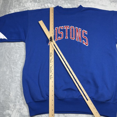 Vintage Detroit Pistons Sweater Crewneck Mens XL Blue NBA Basketball Starter 90s - Picture 12 of 21