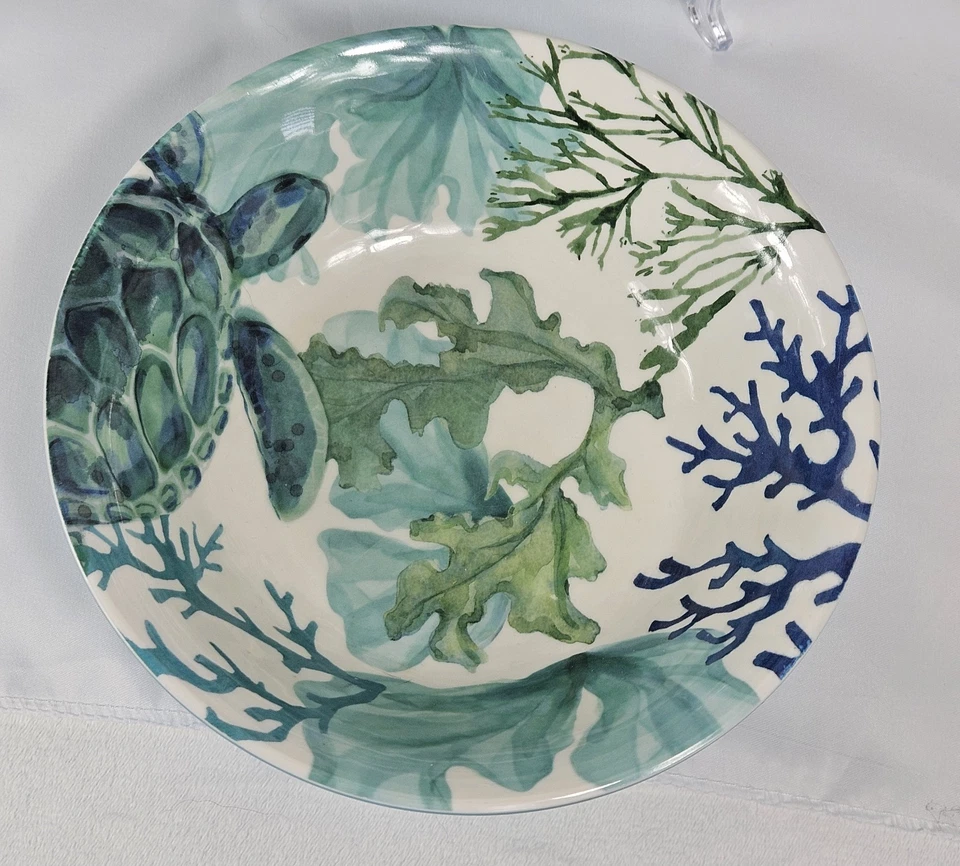 Melamine Coastal Beach Sea life Side Bowls Set of 5 Nautical 7" Diameter  - Image 2 of 4