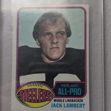 Topps 1976 Jack Lambert #220 Rookie Base Pittsburgh Steelers NFL Football Card. rookie card picture