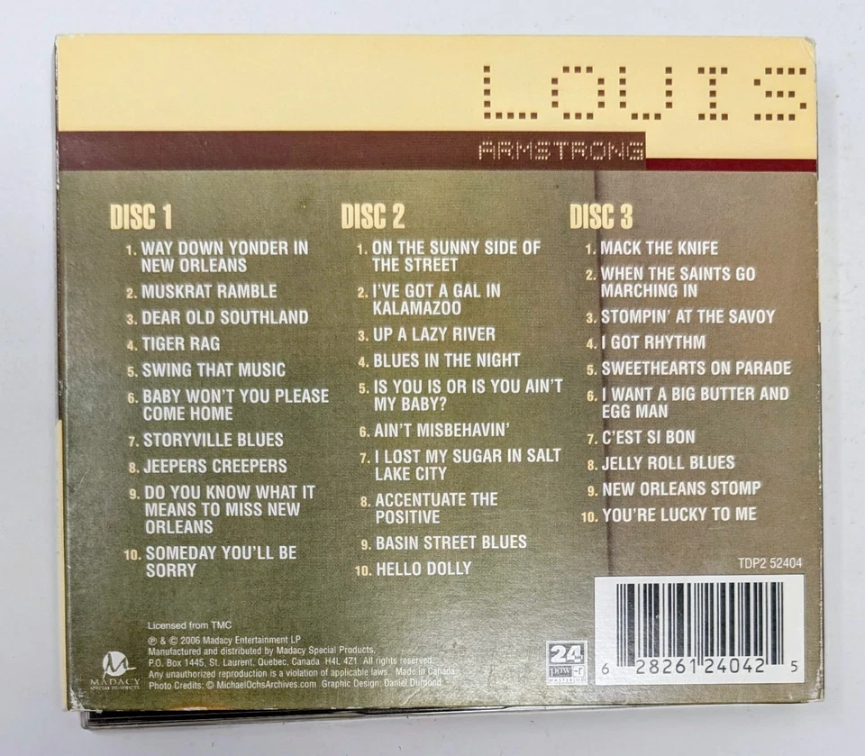 Louis Armstrong - Louis Armstrong 3 CDs (2006) - Canadá - En muy buen estado+ (probado) Foto 3 de 4
