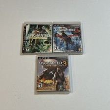 PS3 Uncharted 1, 2, & 3 Game Collection (Playstation 3) Tested & Working All VGC