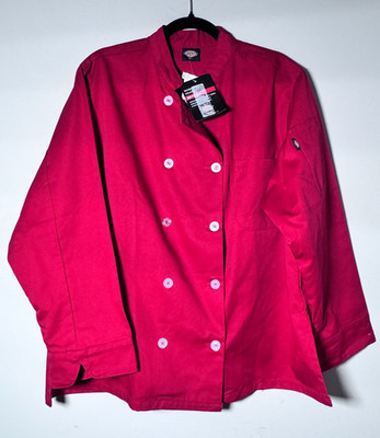 Dickies Chef Coat 2XL Red Double Breasted Jacket NWT Restaurant Workwear Uniform