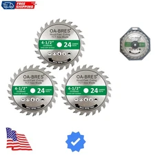 3 Pack 4-1/2-Inch 24T TCT Carbide Tipped Teeth Compact Circular Saw Blade wit...