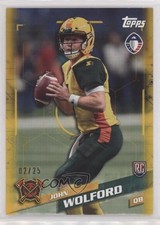 2019 Topps Alliance of American Football Gold 2/25 John Wolford #86 0g0