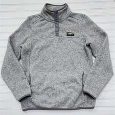 L.L. Bean Women's Classic Sweater Fleece 1/4 Snap Pullover, size M Regular Gray