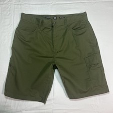 prAna Double Peak Cargo Shorts Mens 38x10 Olive Green Hiking Outdoor