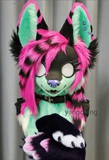 Fursuit Long Fur Husky Fox Mascot Head Party Halloween Fur Cosplay-Promotion