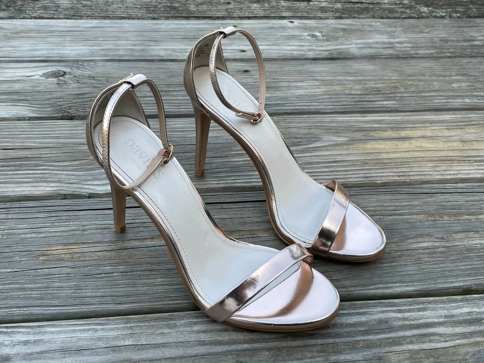David Bridal Women Heels Shoes LARISSA Rose Gold Sandal Size 9M - Image 3 of 4