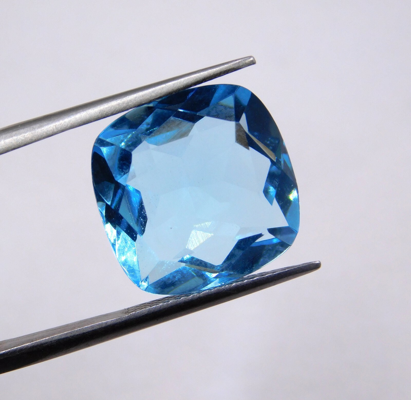 14 MM Lab Created Blue Topaz Cushion Cut Lot Loose Gemstone For Jewelry