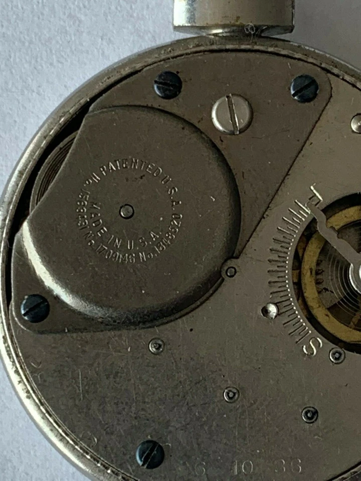 177. MERIT,  HTU Halbsavonette mit Roskopf-Hemmung, made in USA, läuft, works - Bild 4 von 4