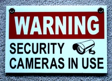 WARNING SECURITY CAMERAS IN USE SIGN 8"x12" with Grommets Surveillance 25% OFF 3