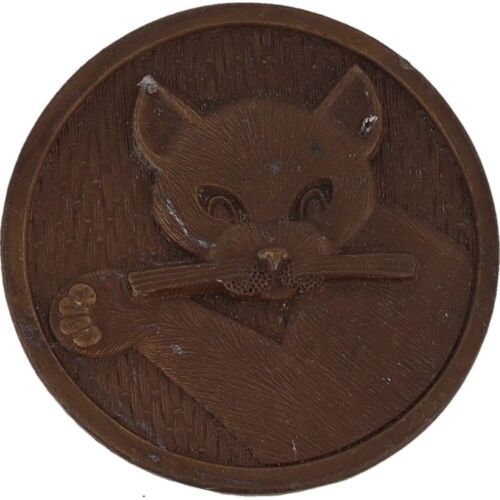 Cat Portrait Kitten Kitty Feline Cat Pet Lady Lover 1970s Vintage Belt Buckle