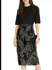 BNWT PHASE EIGHT  MEG BLACK SEQUINNED EVENING WEDDING FORMAL DRESS UK16 £150