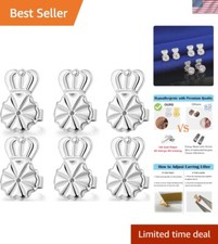 Silver Hypoallergenic Earring Backs - 3 Mini Lifters for Heavy Earring Support