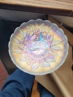 Pretty White Northwood Carnival Glass Peacock & Urn Master Ice Cream Bowl