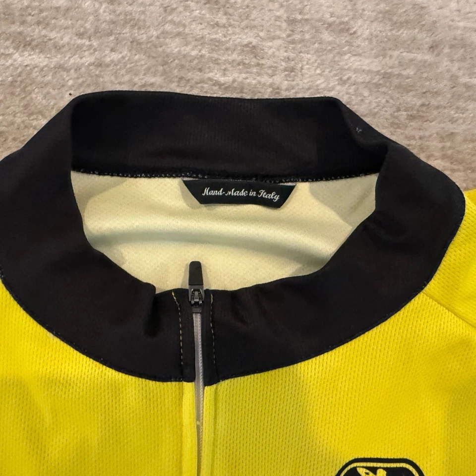 Camiseta de ciclismo Giordana Right Gear zíper completo amarela GG - Imagem 2 de 4