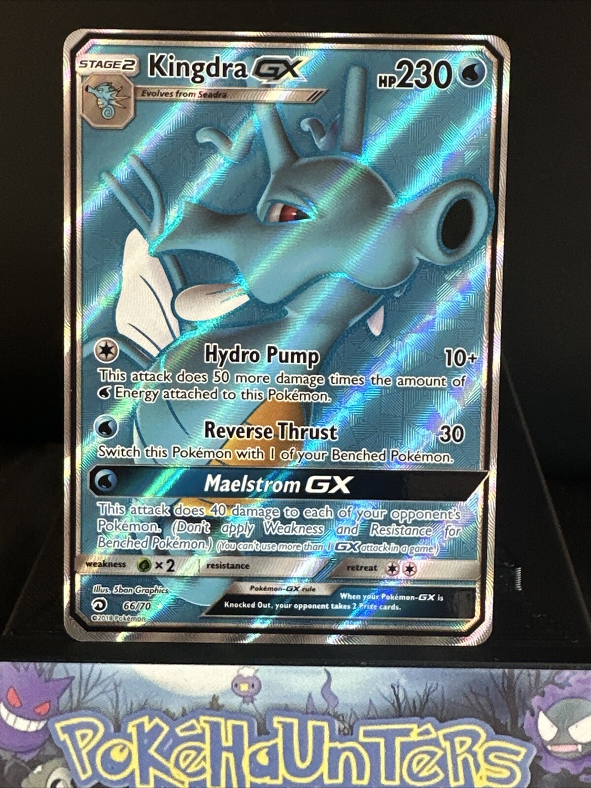 Pokemon Card Kingdra GX 66/70 Full Art Holo Rare Dragon Majesty NM