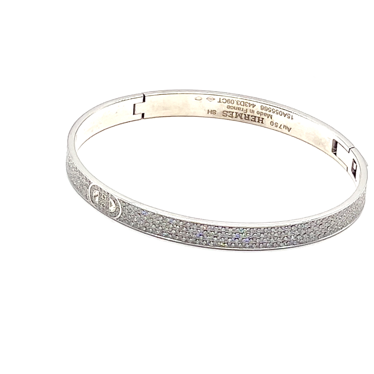 Authentic! Hermes H D'Ancre 18k White Gold Diamond Small Authentic! Hermes H D'Ancre 18k White Gold Diamond Small