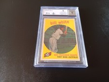 1959 Topps Baseball Bill White Autographed Rookie SF Giants Card JSA 5 BAS AUTO. rookie card picture