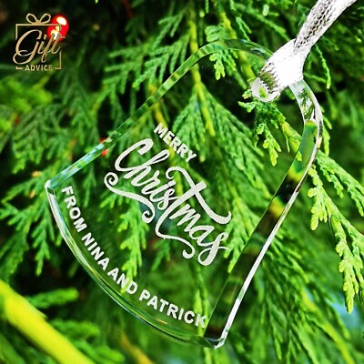 Personalisierte Gravur Individuell Kristall Ornament Dekoration für Weihnachtsbaum