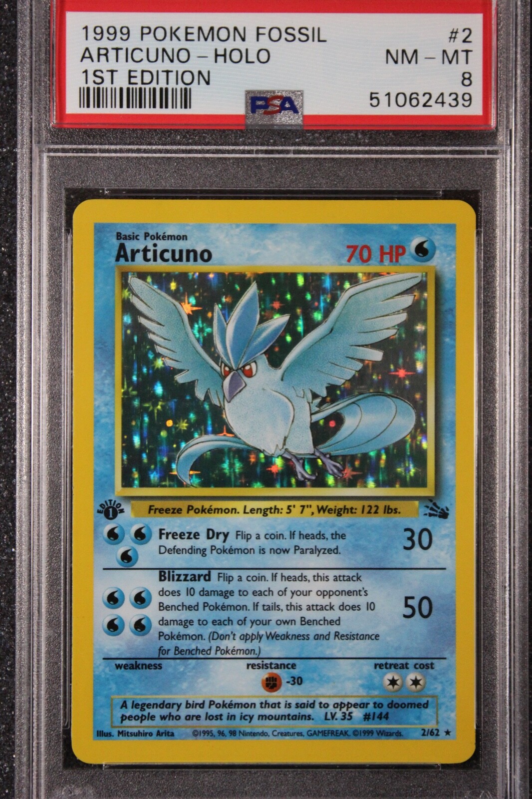 1999 Pokemon Fossil Articuno - 1st Edition