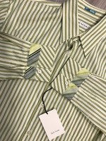 Paul Smith Mainline Shirt Classic Fit Green & Cream Stripe Size M Pit To Pit 22 Paul Smith Mainline Shirt Classic Fit Green & Cream Stripe Size M Pit To Pit 22