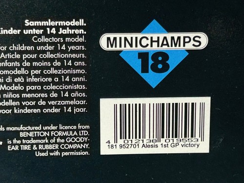 1/18 Minichamps - 1995 BENETTON-RENAULT B195 #1 MICHAEL SCHUMACHER - CANADIAN GP - Picture 20 of 21