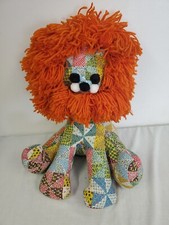 Vintage Large 18" Fancy Works Friends Overly Raker Patchwork Lion Yarn Mane