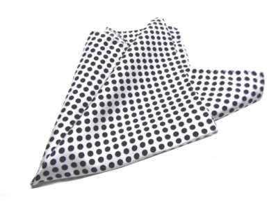 Fazzoletto da taschino uomo bianco a pois blu neri pochette di seta da  giacca | eBay