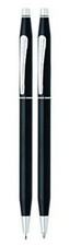 Cross Century Set Matte Black  Silver Ballpoint Pen  0.5 Pencil New In Box Usa