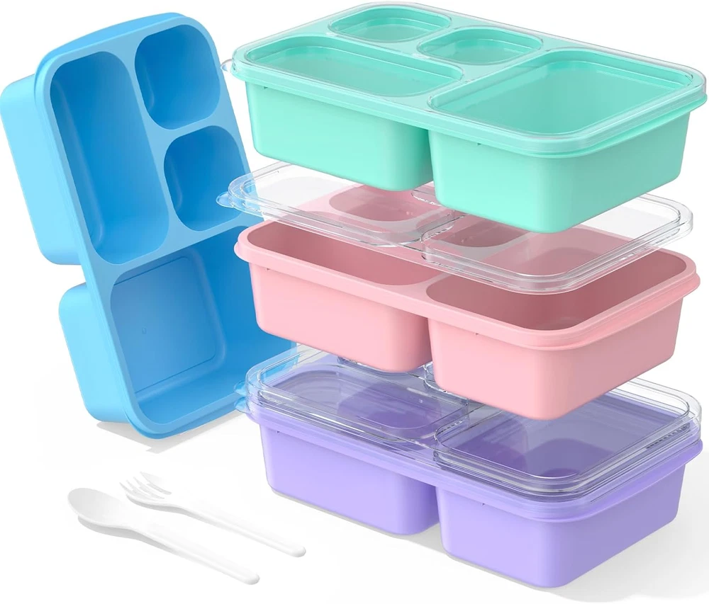 4-Piece Bento Box Meal Prep Container for Kids and Adults