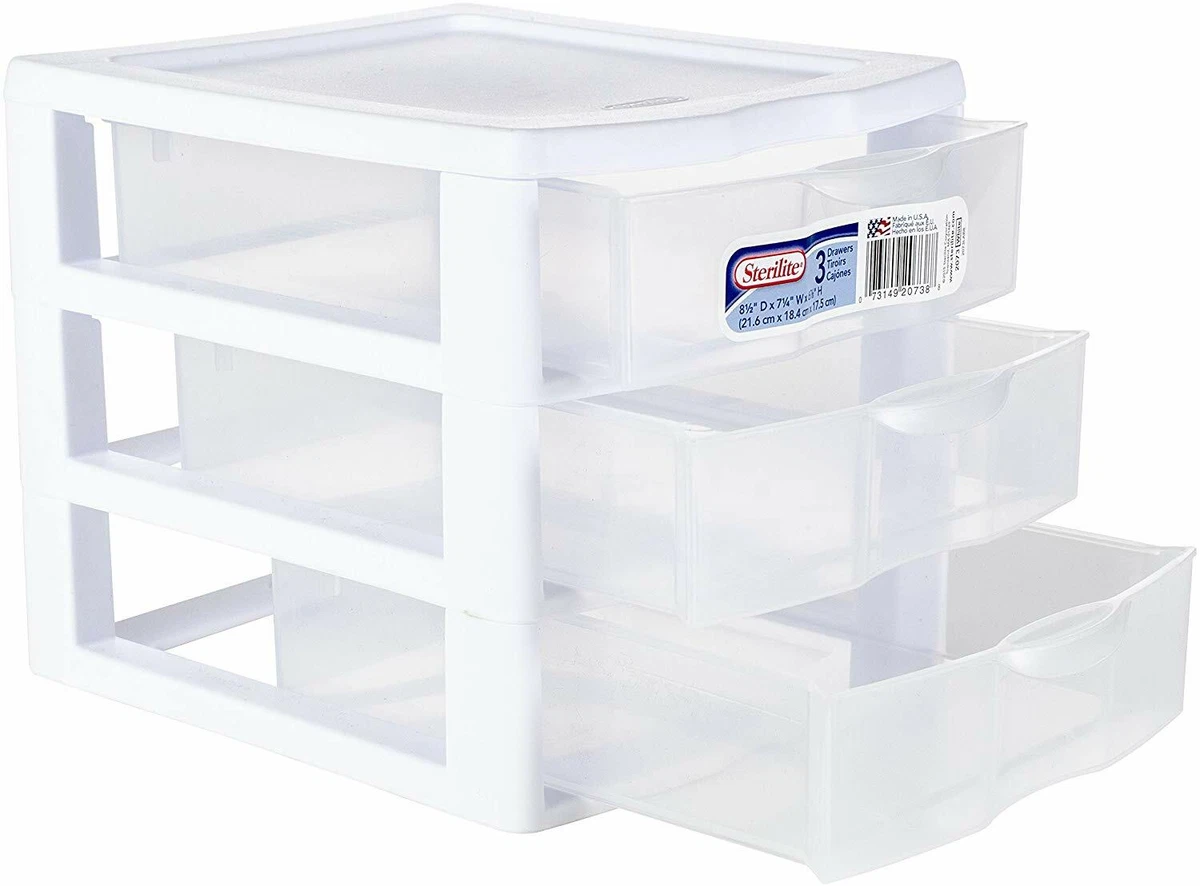 Plastic Storage Drawers Clear Rack Container Sterilite Bin Cabinet