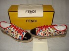 100% AUTHENTIC NEW WOMEN FENDI JUNIA CANVAS & PATENT ESPADRILLE SNEAKER US 9.5 — photo 4