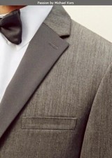 NEW MICHAEL KORS Medium Grey Men's Notch Tuxedo Suit Modern-Fit 2 Button w Pant
