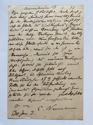 Carl Neumann ( 1860 - 1934 )-  Historiker - original signierte Karte