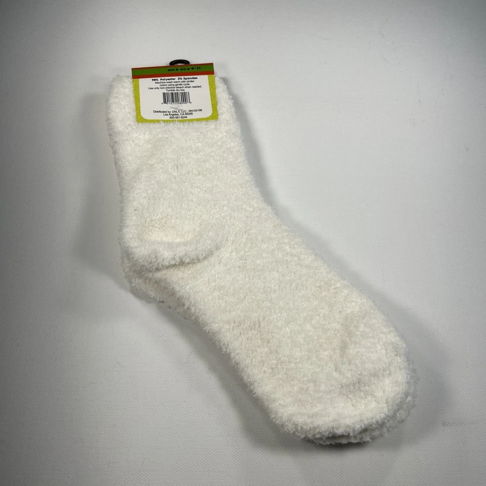 Calcetines De Colección Para Mujer Súper Suave Felpa Blanco Crew OSFM Mezcla Poliéster Talla 9-11 Foto 4 de 4