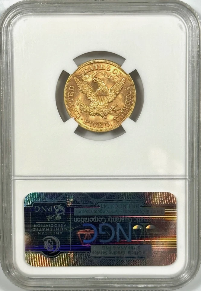 1879 $5 GOLD LIBERTY HEAD NGC MS63 - Image 3 of 4