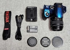 PENTAX K-30 Blue 16.3MP DSLR 18-55mm Lens Kit Tested Working