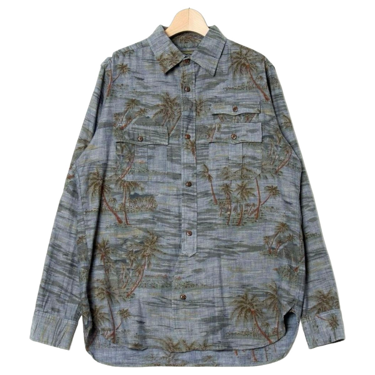 トップス Nigel Caborun Mountain Division Shirt 46 Nigel Cabourn Mountain Division Long Sleeve Shirt Palm Print Size