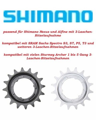 Shimano Ritzel für 3 , 7 , 8 Gang Nexus Zahnkranz Schwarz Silber 16 bis 23 Zähne