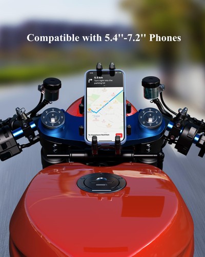 Motorcycle Fork Stem Phone Mount Holder with Vibration Dampener & High-Speed ... - Picture 9 of 9