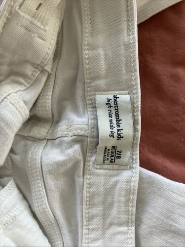 Abercrombie Kids Girl Jean Wide Leg High Rise Pant 7/8 Regular Beige Flower - Picture 6 of 6
