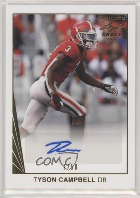 2021 Leaf Ultimate Draft 1990 Gold 7/50 Tyson Campbell Rookie Auto RC 0nj5