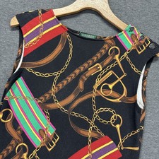 LRL Ralph Lauren Dress Womens Medium Sleeveless Midi Jersey Knit Equestrian