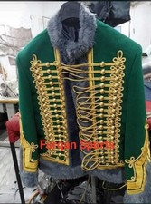 Green Napoleonic Military Hussar Jacket Tunic Pelisse Jimi Hendrix Hussar Jacket