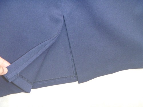 Womens Navy Blue Skirt Suit Size 14 Petite Comfort Fit vintage 2 piece Career - Picture 8 of 11