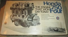 Honda 750 4 Cylinder Motorcycle Engine Model Kit, Vintage 1970’s Entex 1/3 Scale